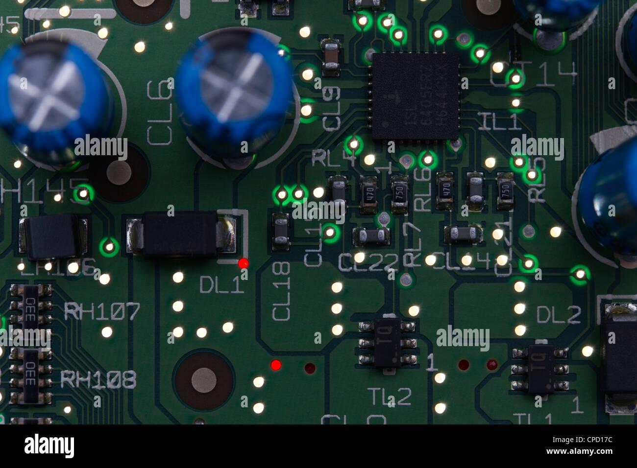 Close up view of printed circuited board Stock Photo - Alamy