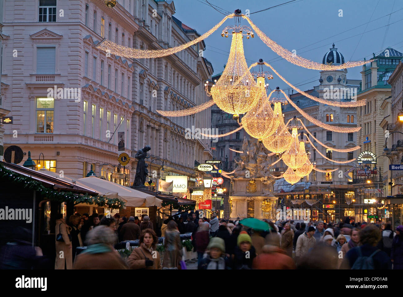 Christmas decoration at Graben, Vienna, Austria, Europe Stock Photo