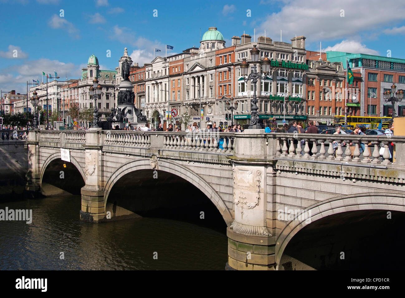 River Liffey and O'Connell Bridge, Dublin, Republic of Ireland, Europe Stock Photo