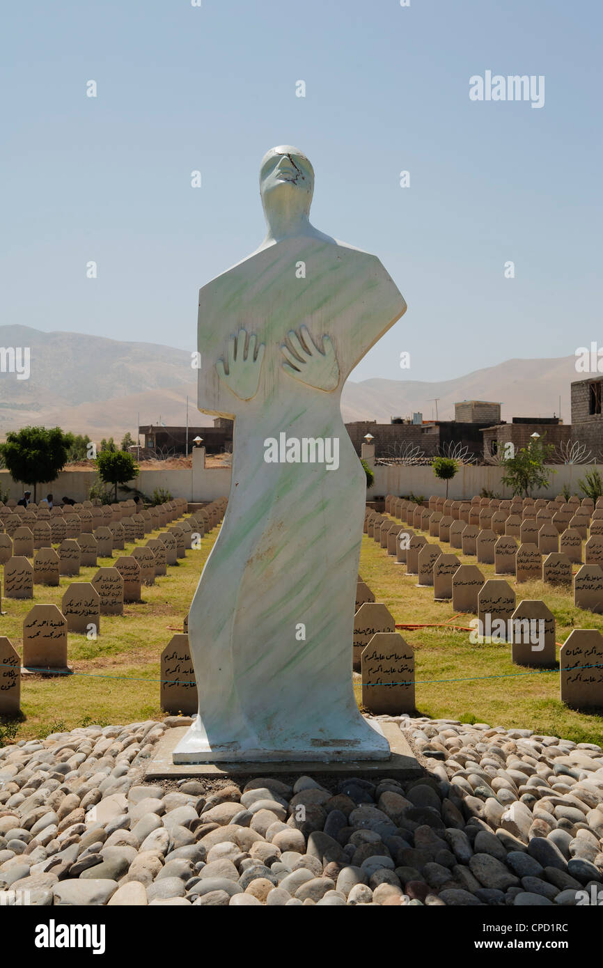Memorial cemetery to the victims of Saddam Hussein's chemical gas attack on the Kurdish town of Halabja, Iraq, Middle East Stock Photo