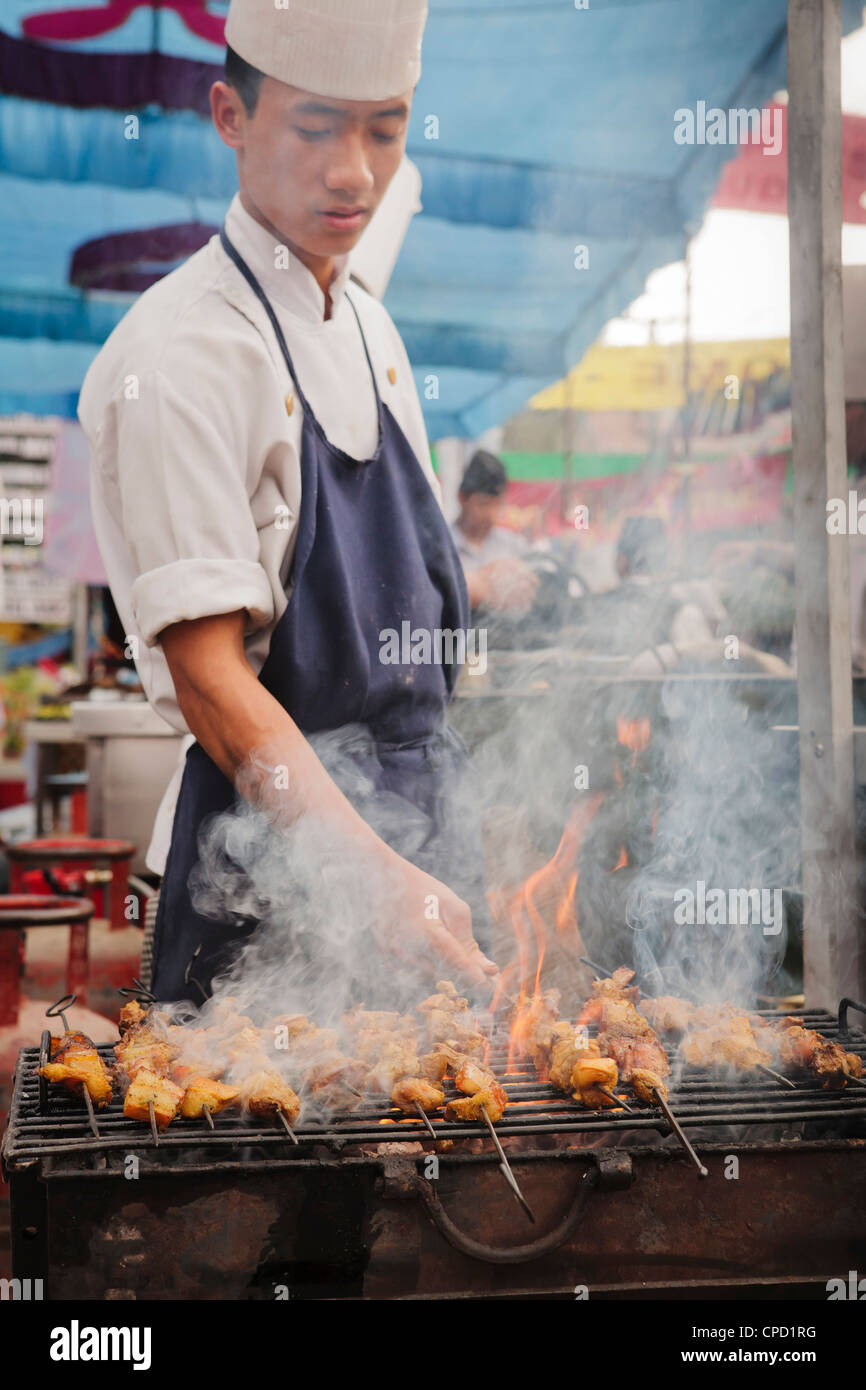 BBQ chicken cook on the street, Pokhara, Nepal, Asia Stock Photo Alamy