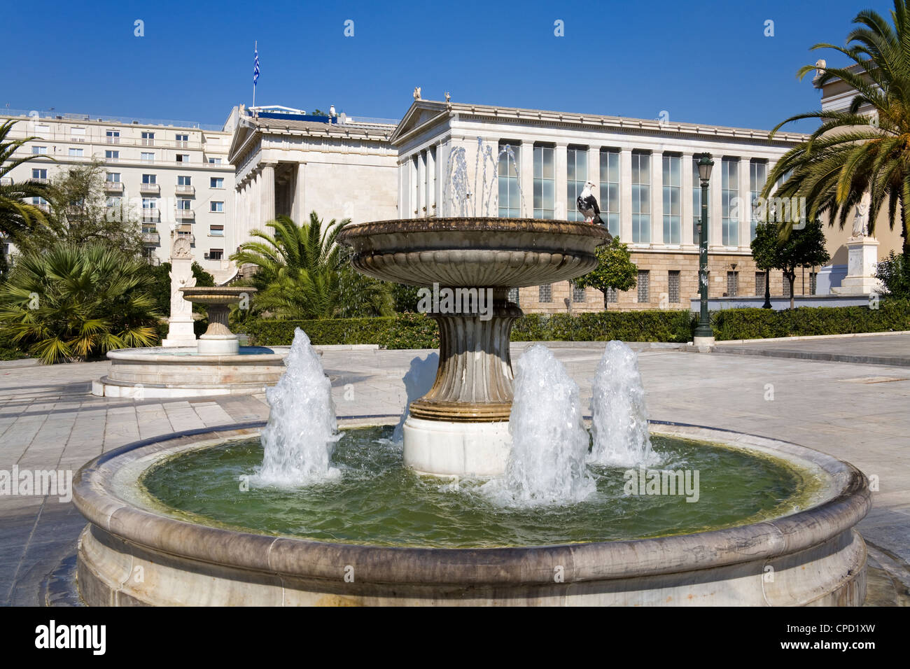 Fountain at the Athens University, Athens, Greece, Europe Stock Photo -  Alamy
