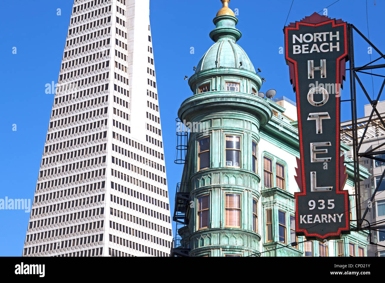 Trans America Building and Victorian Architecture, San Francisco, California, United States of