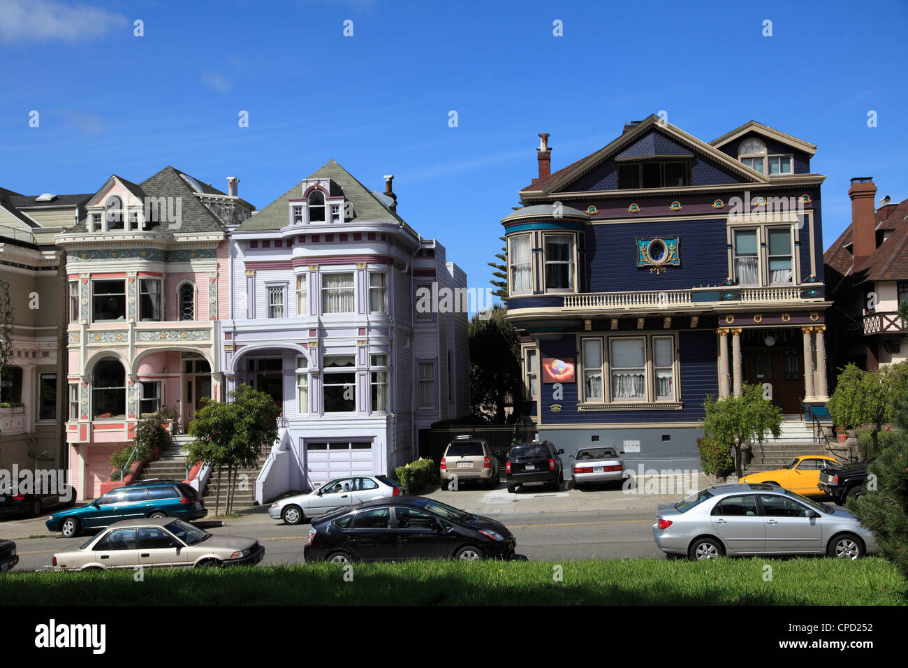 Victorian architecture, Painted Ladies, Alamo Square, San Francisco, California, United States