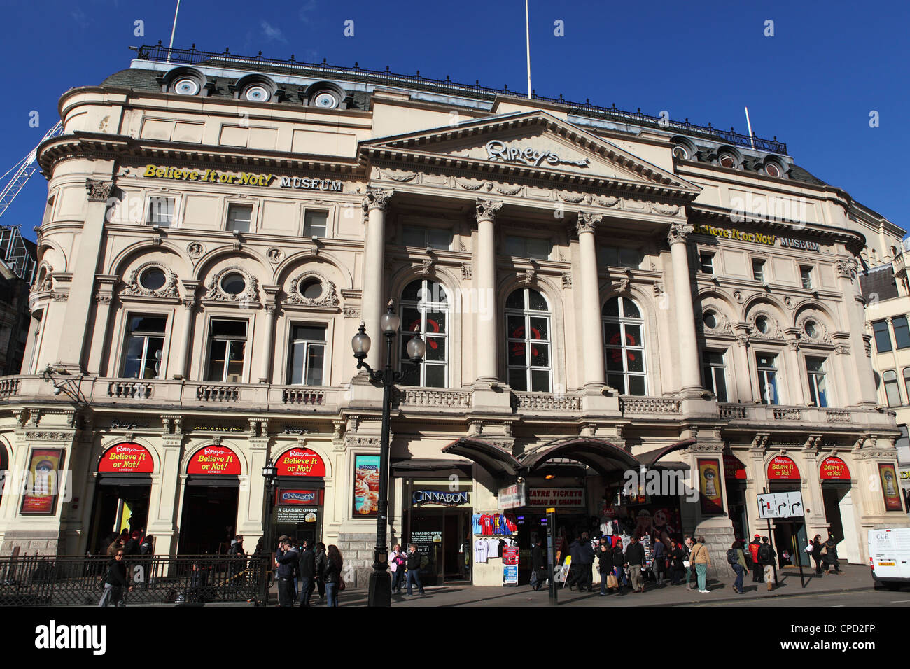 Classical facade of the Ripley's Believe It or Not! Museum, Piccadilly Circus, London, England, United Kingdom, Europe Stock Photo