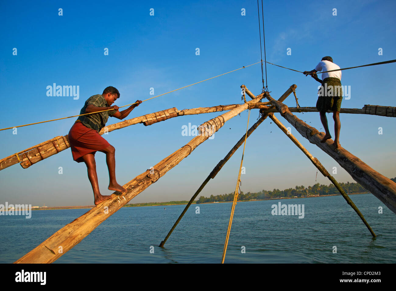 Chinese fishing nets, Fort Cochin (Kochi), Kerala, India, Asia Stock