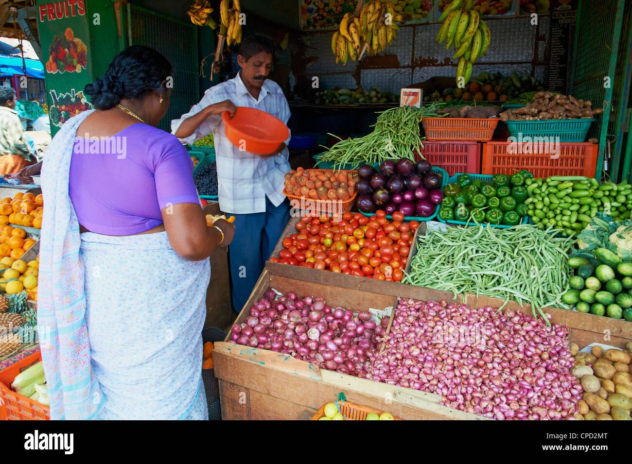 Fruit market, Trivandrum (Thiruvananthapuram), Kerala, India, Asia Stock Photo
