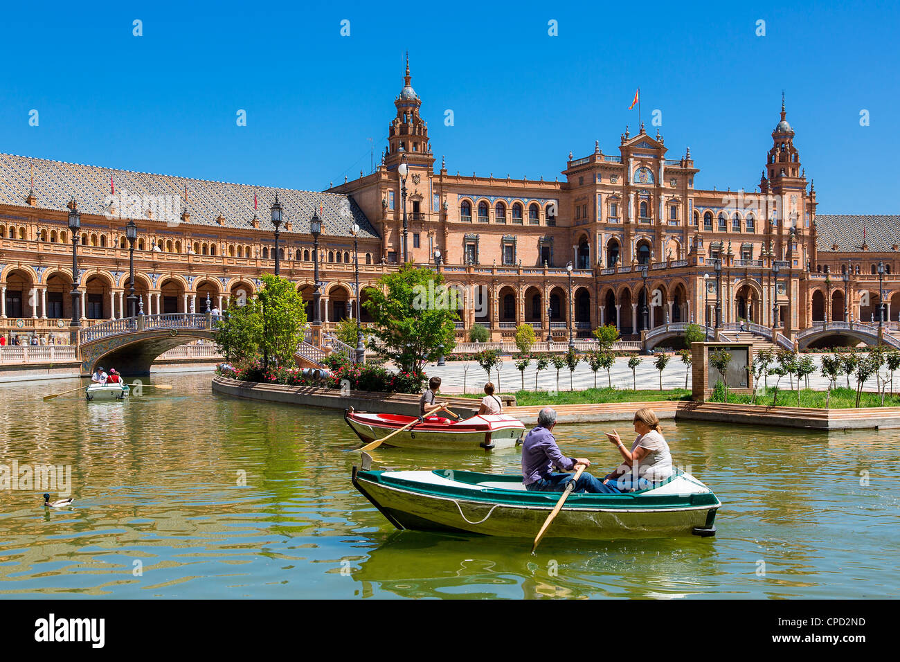 Europe, Spain Andalusia, Sevilla, Plaza de Espana Stock Photo