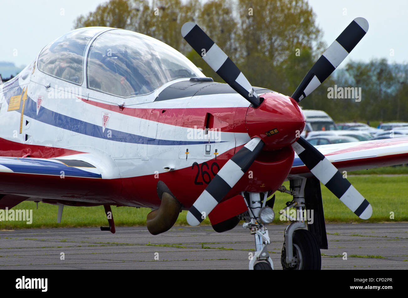 RAF Tucano T1 trainer in Diamond Jubilee colours at Abingdon airshow 2012. Stock Photo