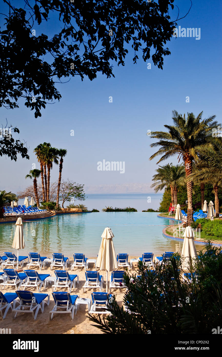 Infinity pool at hotel resort in Jordan, Western Asia Stock Photo