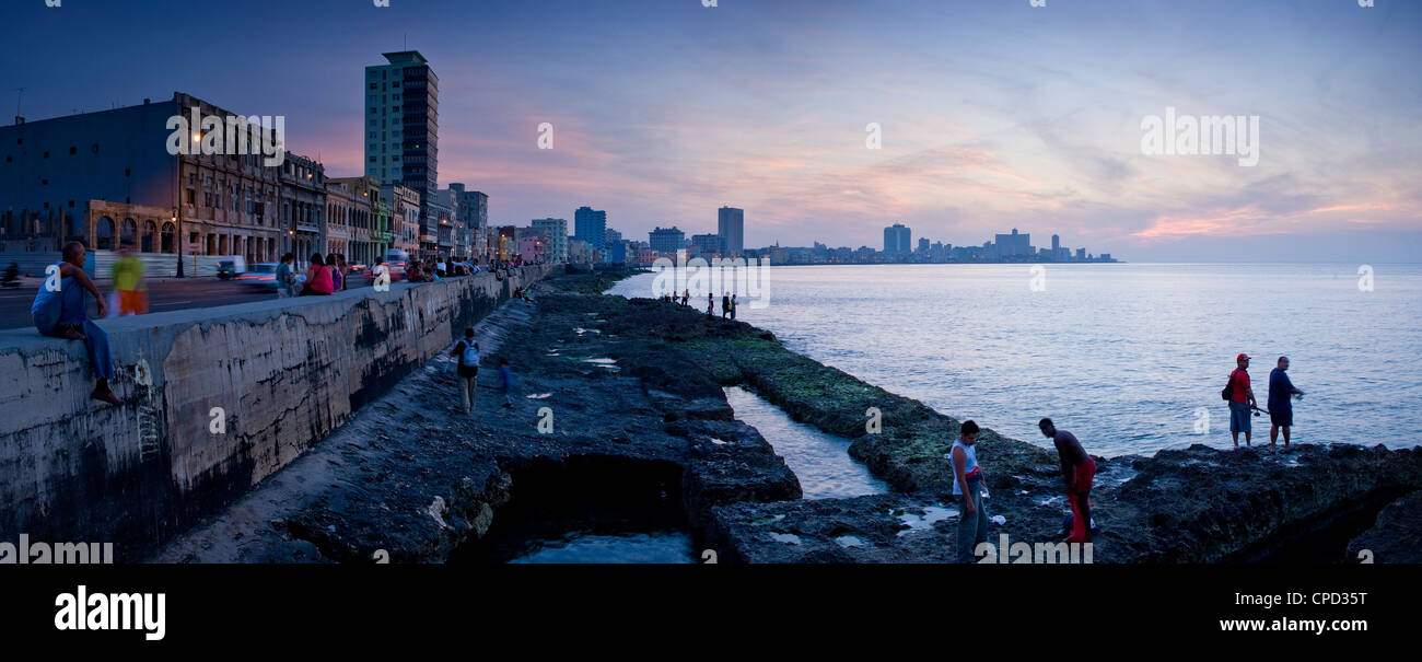 The Malecon, Havana, Cuba, West Indies, Central America Stock Photo