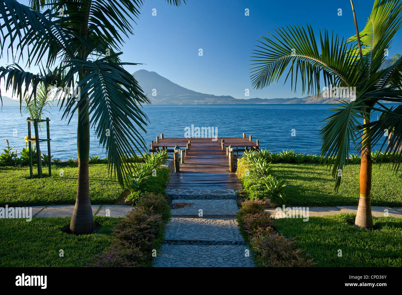 Santa Cruz La Laguna, Lake Atitlan, Western Highlands, Guatemala, Central America Stock Photo