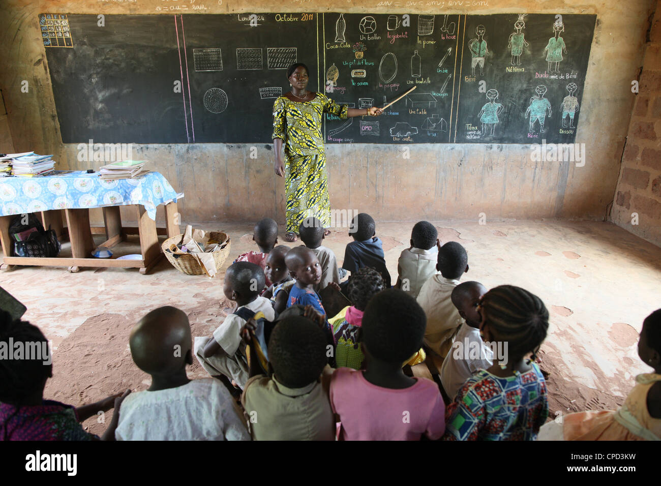 Primary school in Africa, Hevie, Benin, West Africa, Africa Stock Photo
