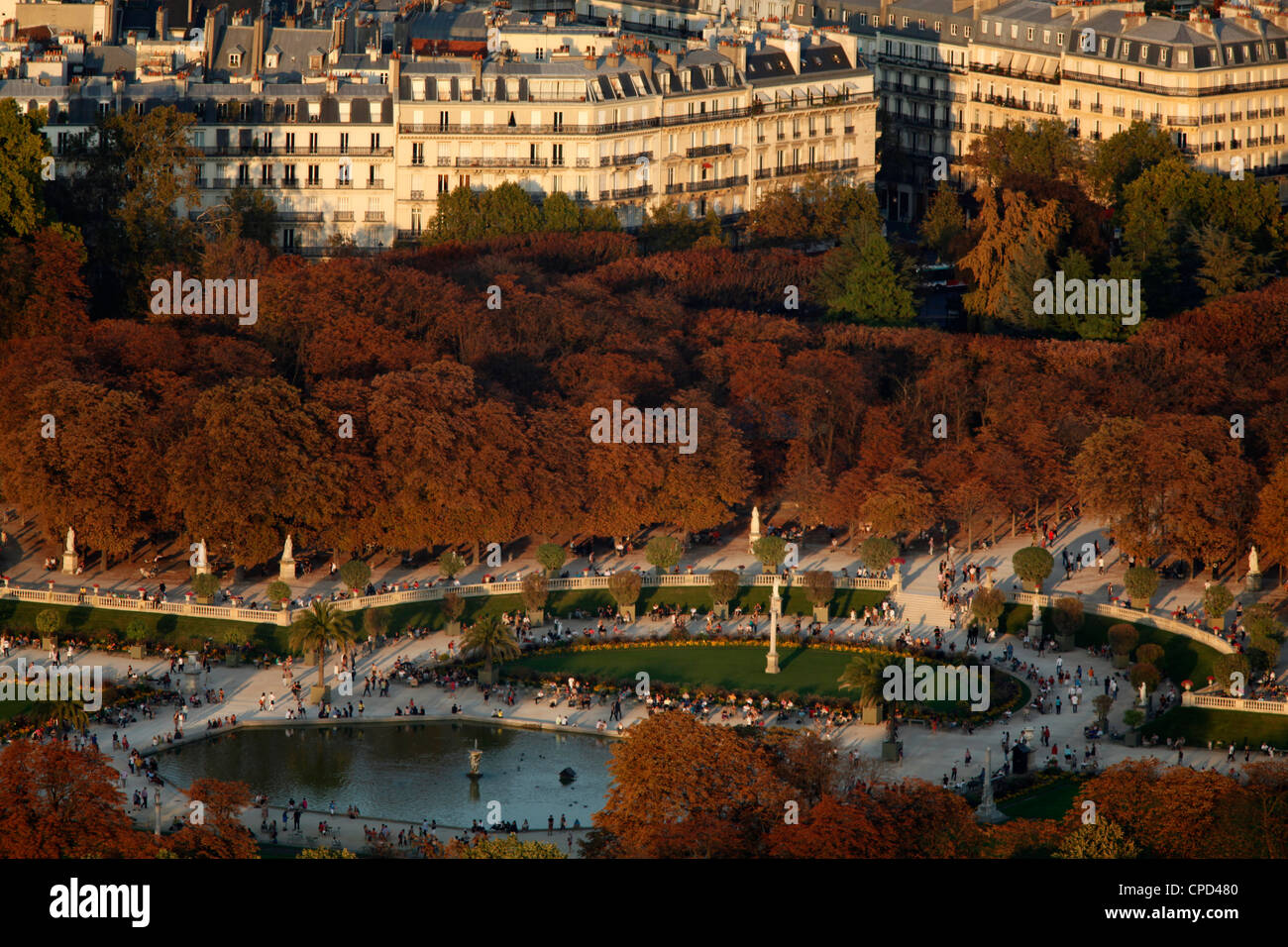 Aerial view of the Luxembourg garden, Paris, France, Europe Stock Photo
