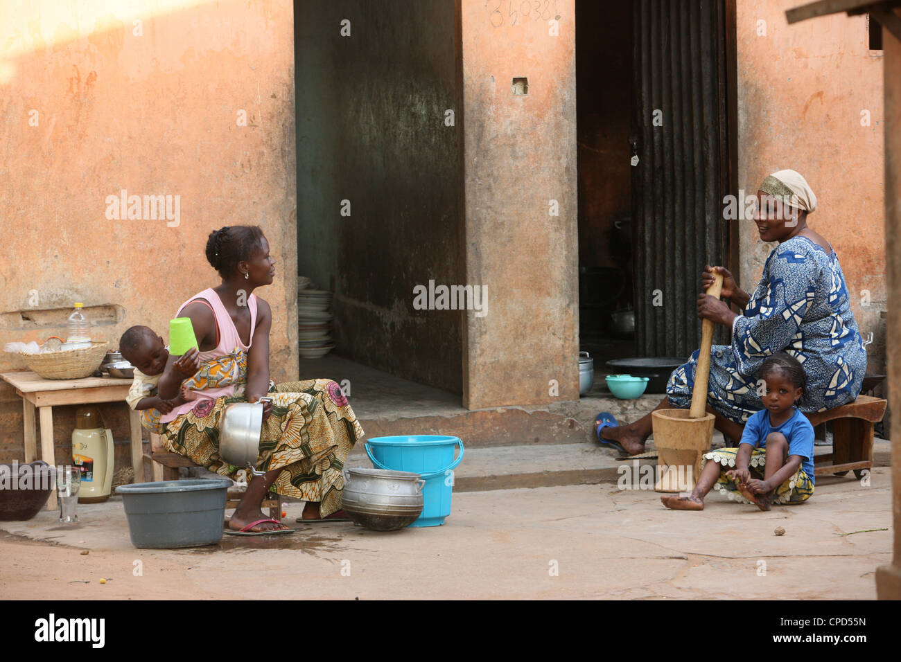 African kitchen, Lome, Togo, West Africa, Africa Stock Photo