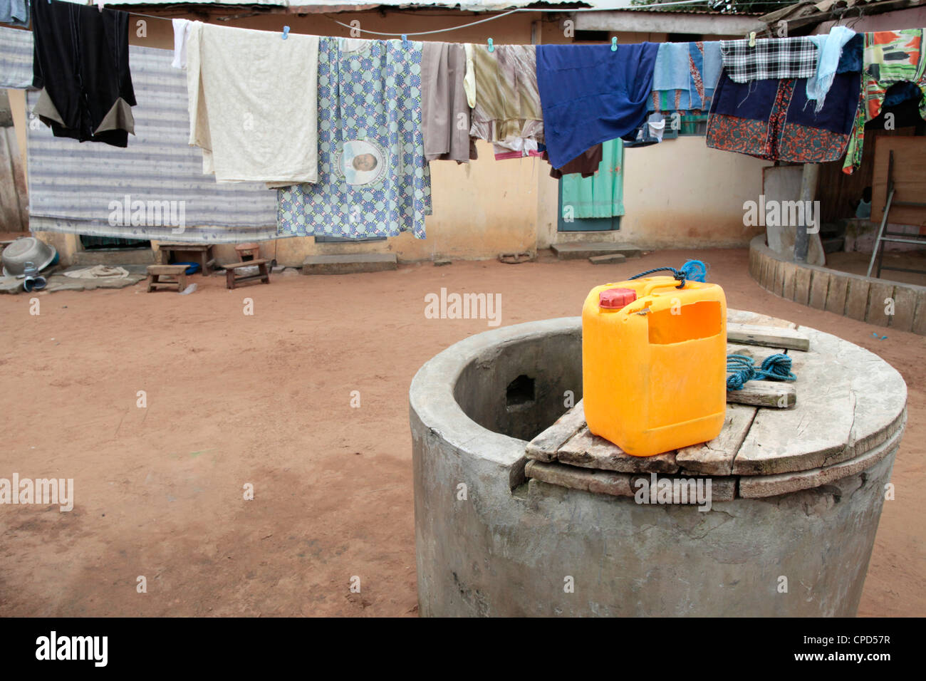Water well in Africa, Lome, Togo, West Africa, Africa Stock Photo