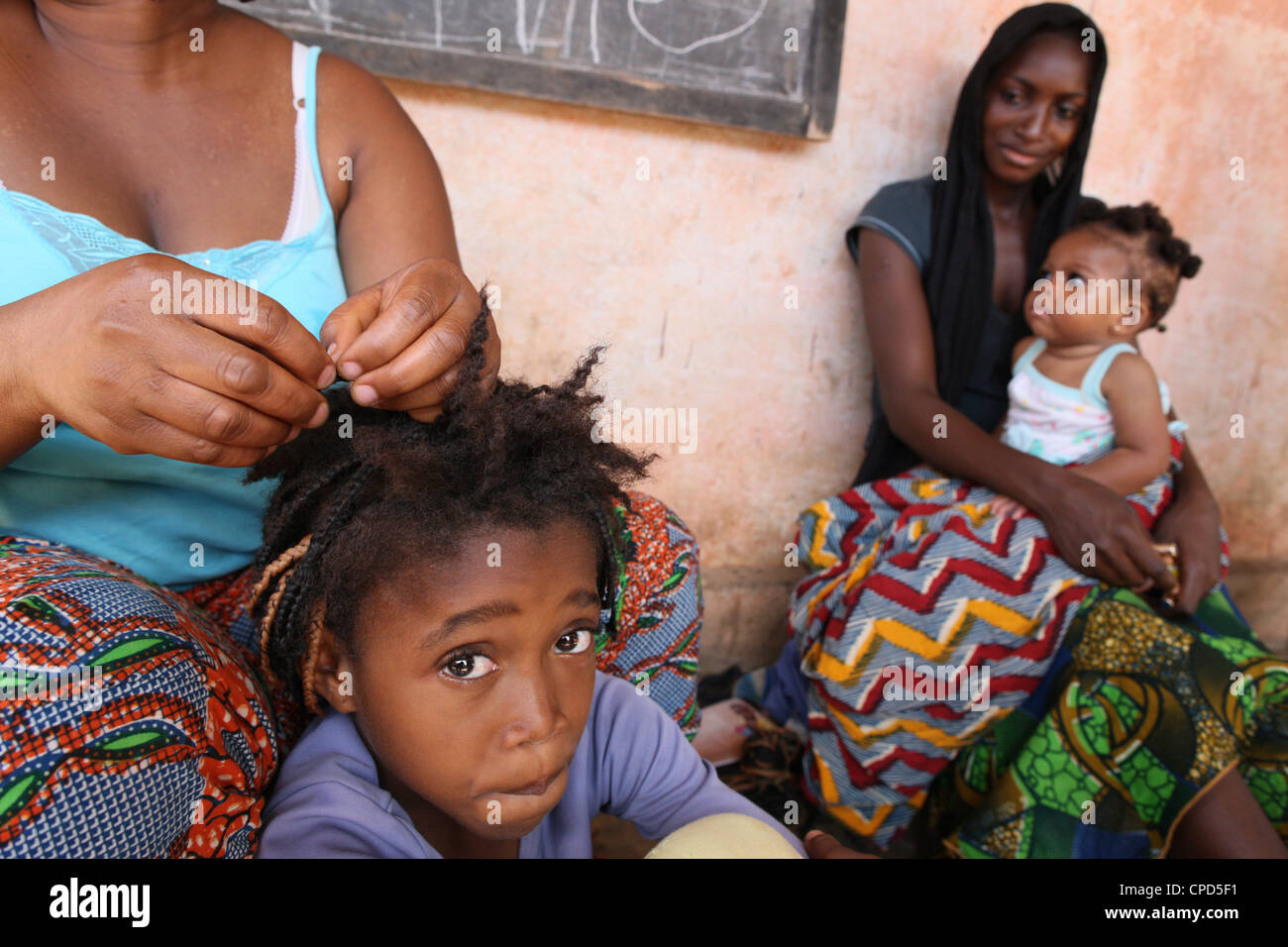 Hairdresser at home, Lome, Togo, West Africa, Africa Stock Photo