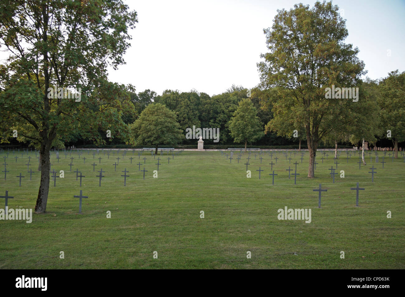 General view of the German St Mihiel Cemetery, Meuse, Lorraine, France. Stock Photo