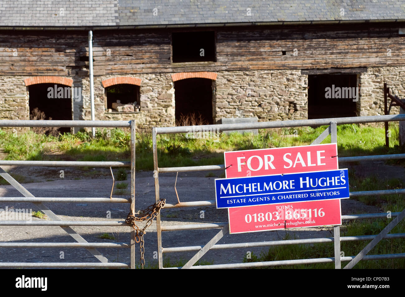 Barn conversion for sale,advertising, agent, banner, estate, home, house, housing, insert, investment, listing, market, marketin Stock Photo