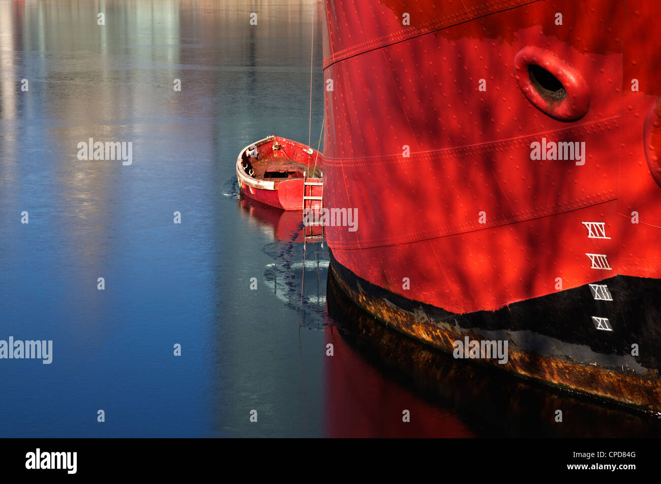 Floating bar (ex lightship built 1960) in Canning Dock Liverpool with  reflection in water Stock Photo - Alamy