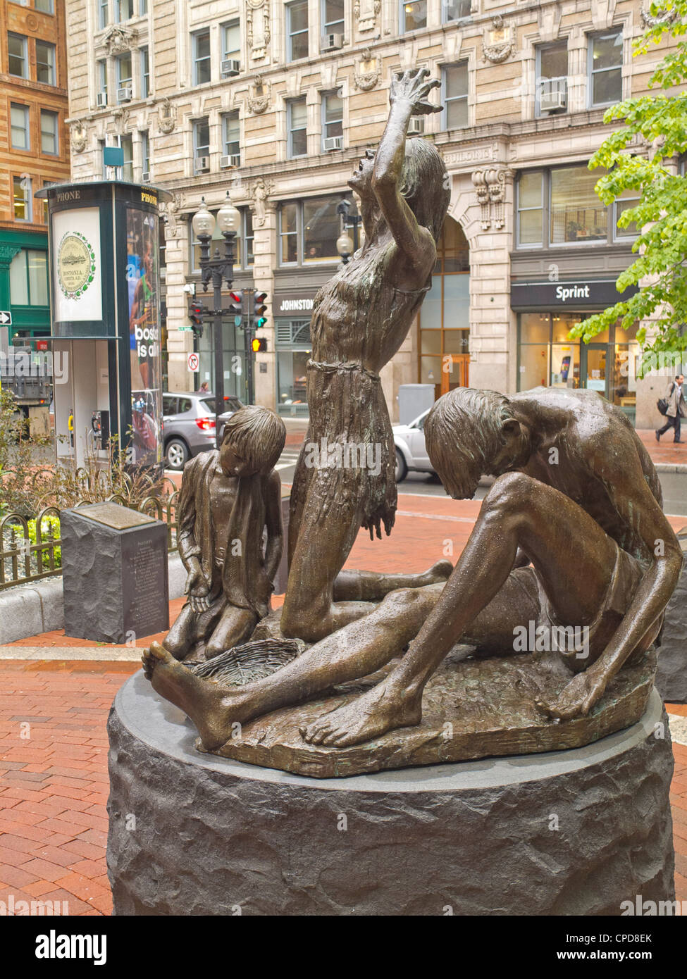 Boston Irish famine memorial MA Stock Photo