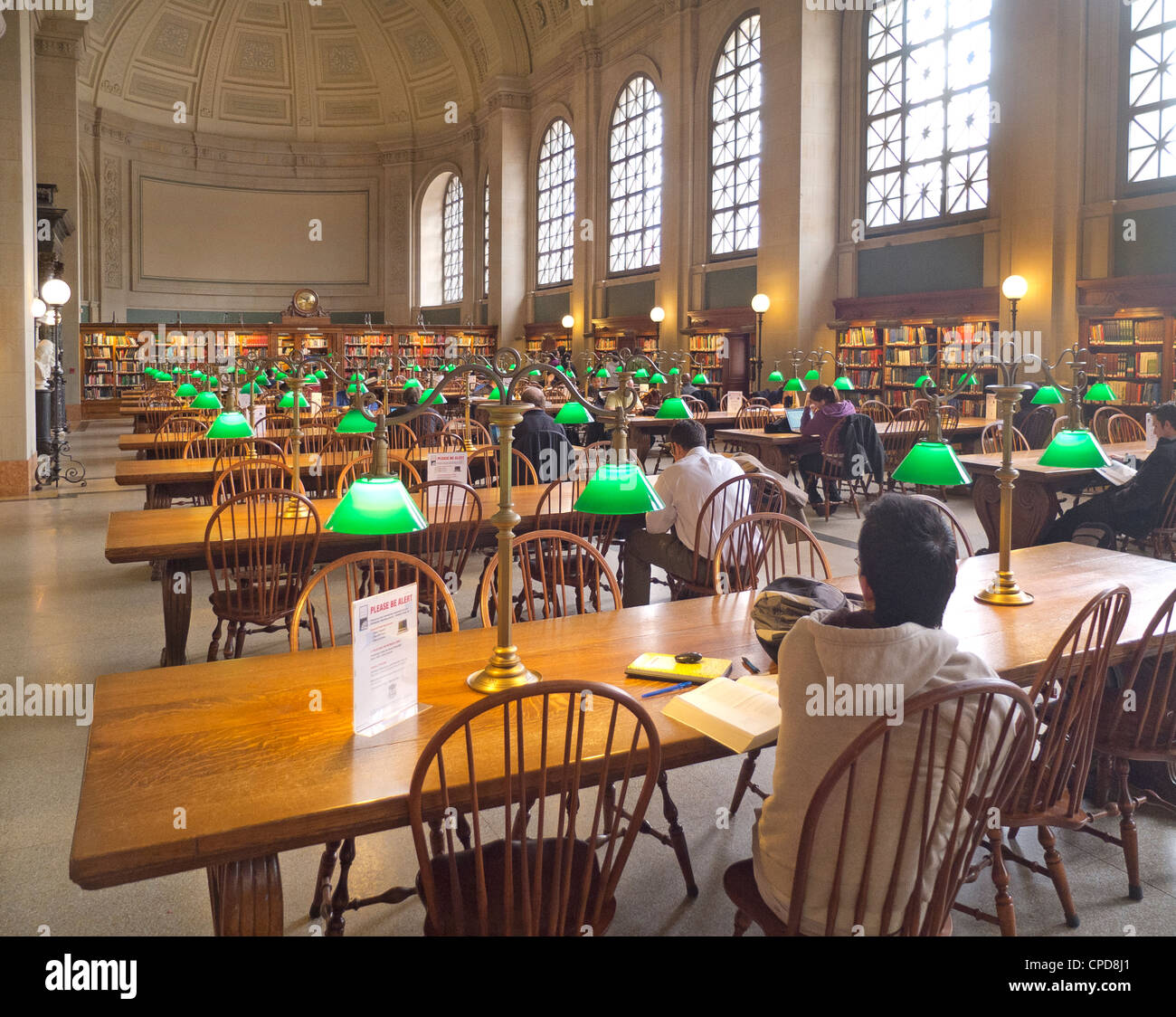Reading in the Boston Public Library Stock Photo - Alamy