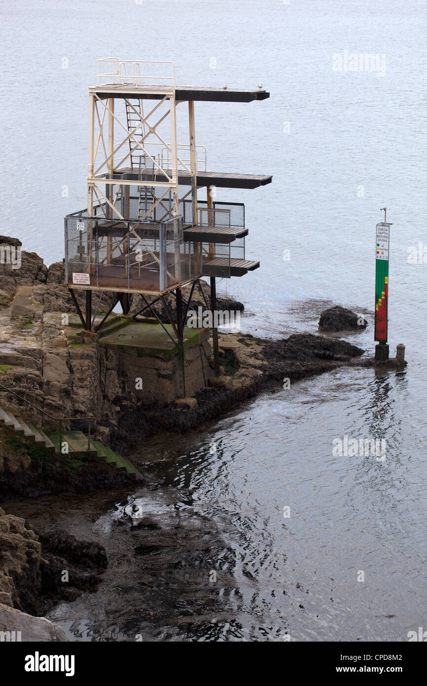 Diving Board Plymouth Stock Photo Alamy