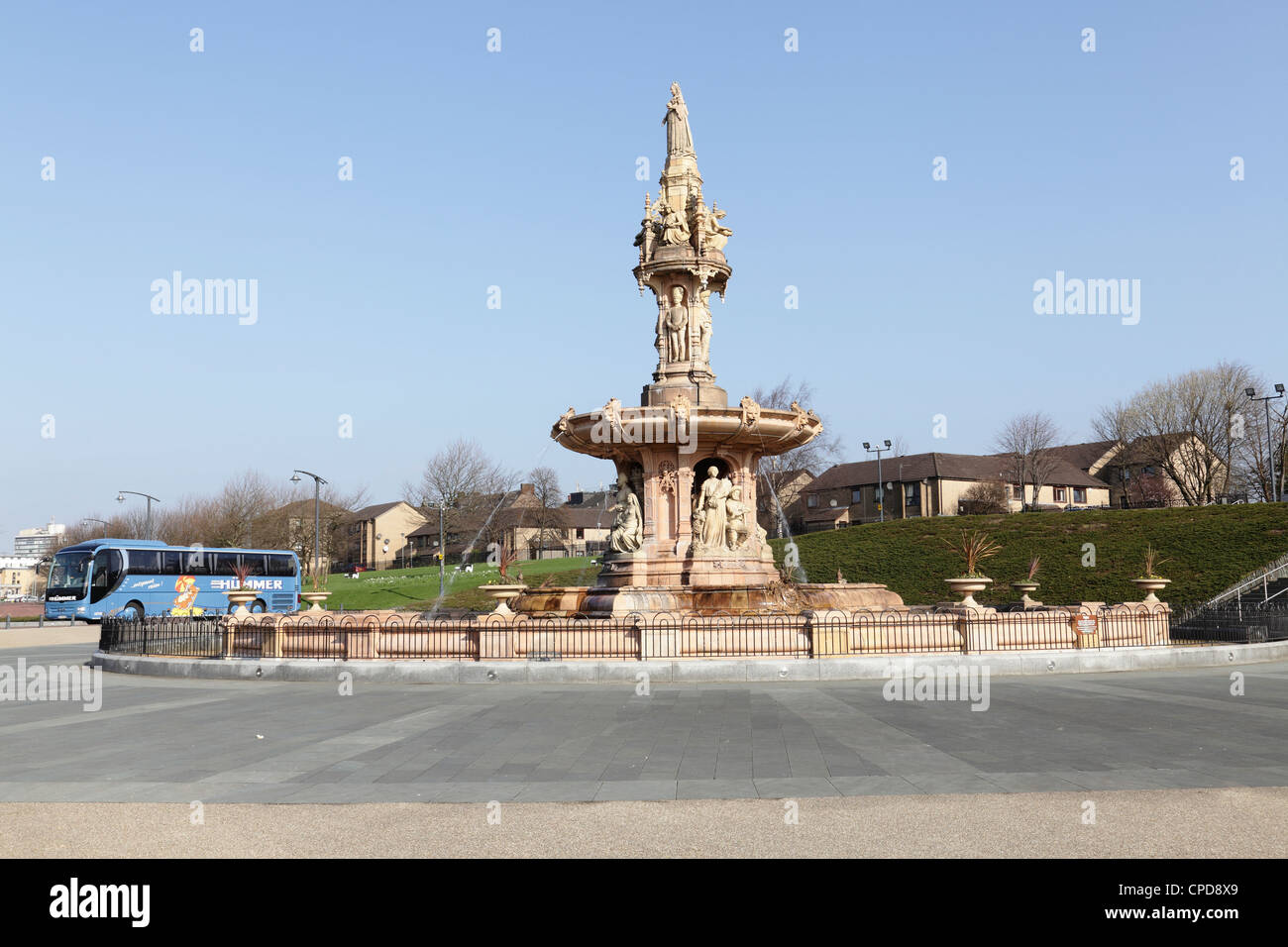 The Doulton Fountain at Glasgow Green public park the largest
