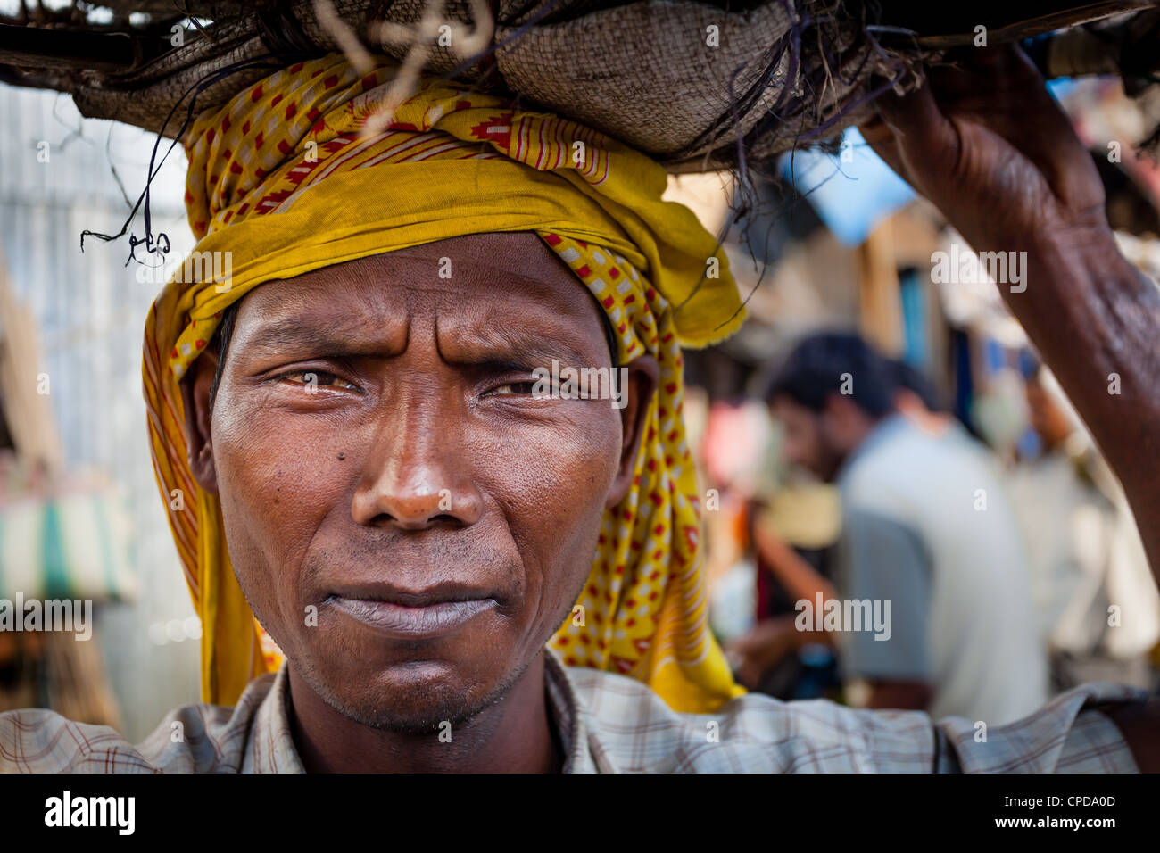 Portrait of a manual laborer from Kolkata, West Bengal, India Stock