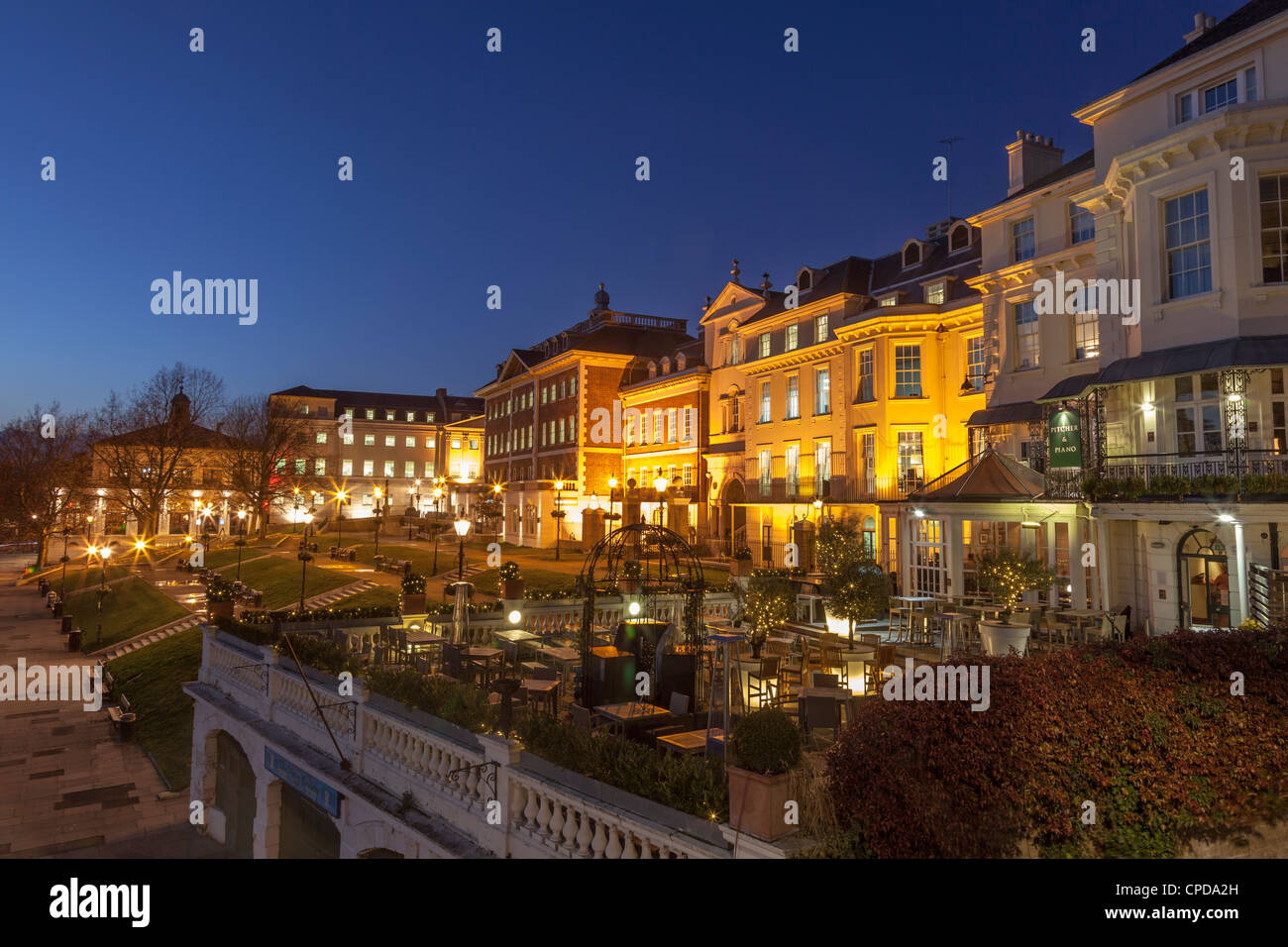 Richmond riverside at night,Richmond upon Thames,London Stock Photo