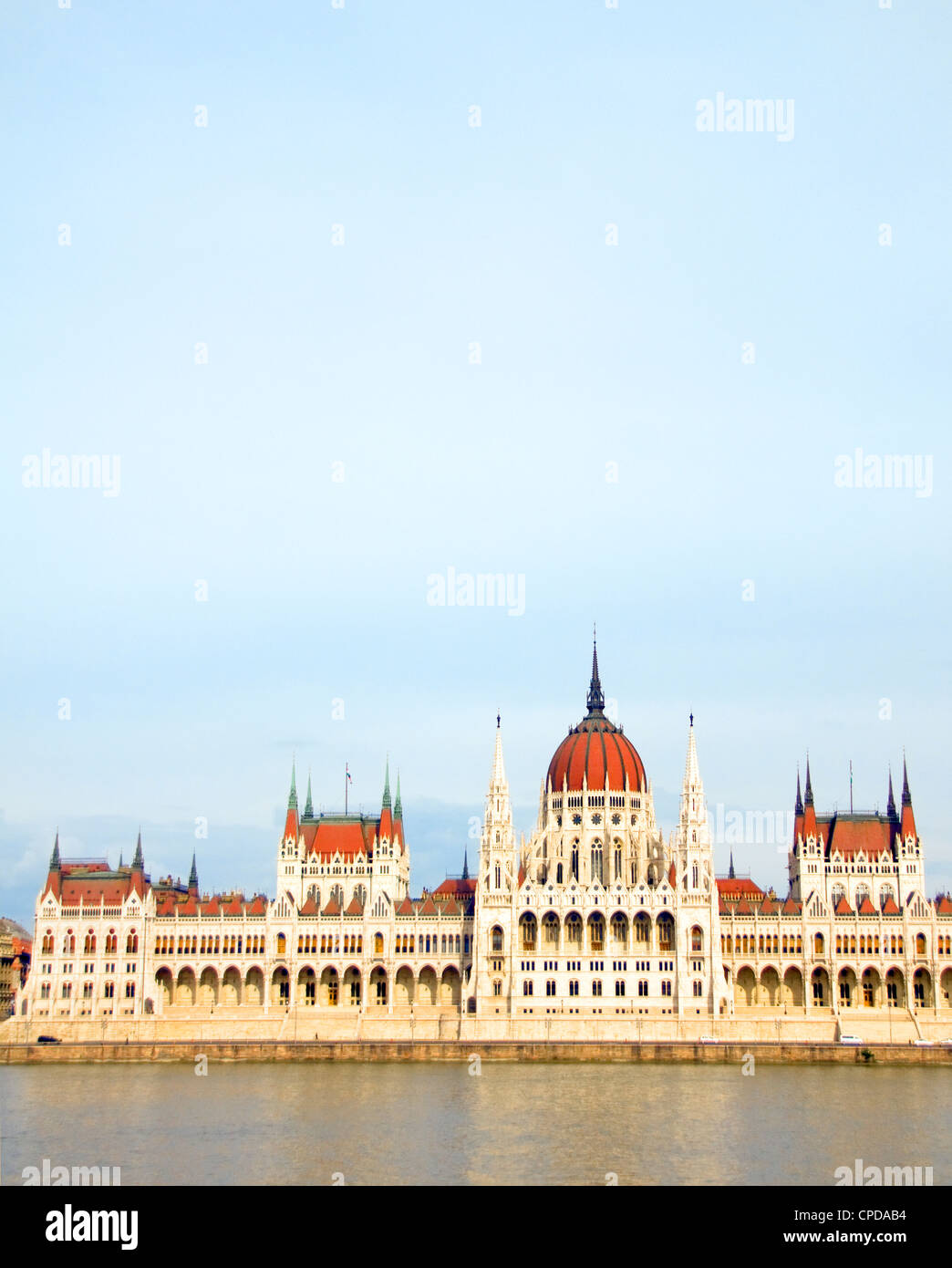 The Hungarian House of Parliament Budapest Hungary on the Danube River Stock Photo