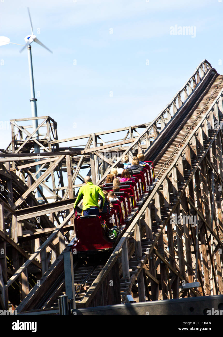 wooden roller coaster Stock Photo Alamy