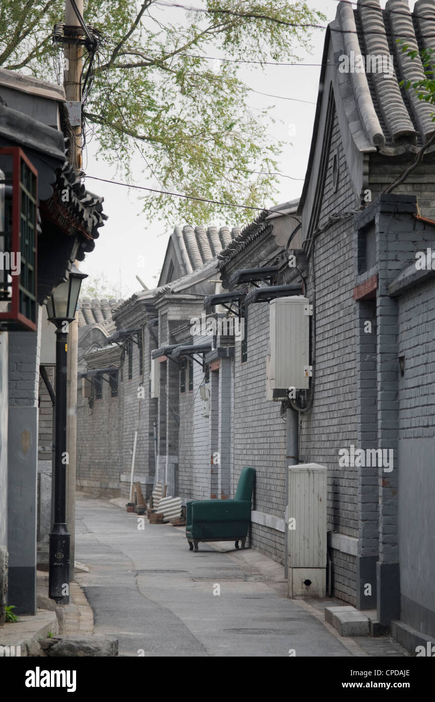 An armchair in a Hutong in Beijing China Stock Photo Alamy
