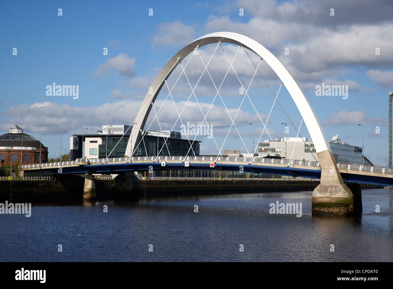The Clyde Arc bridge over the river clyde in Glasgow Scotland UK Stock Photo