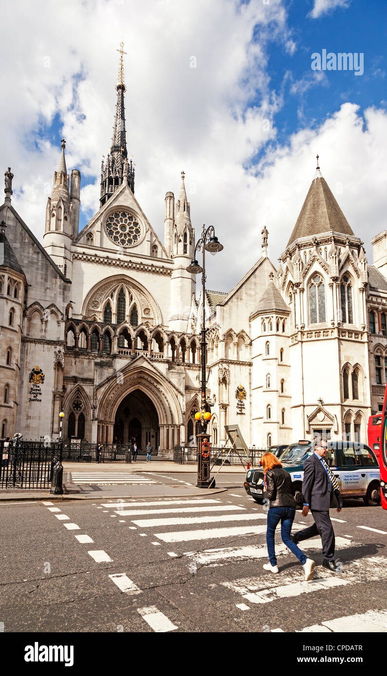 The Royal Courts of Justice, Fleet Street, London, England. Stock Photo