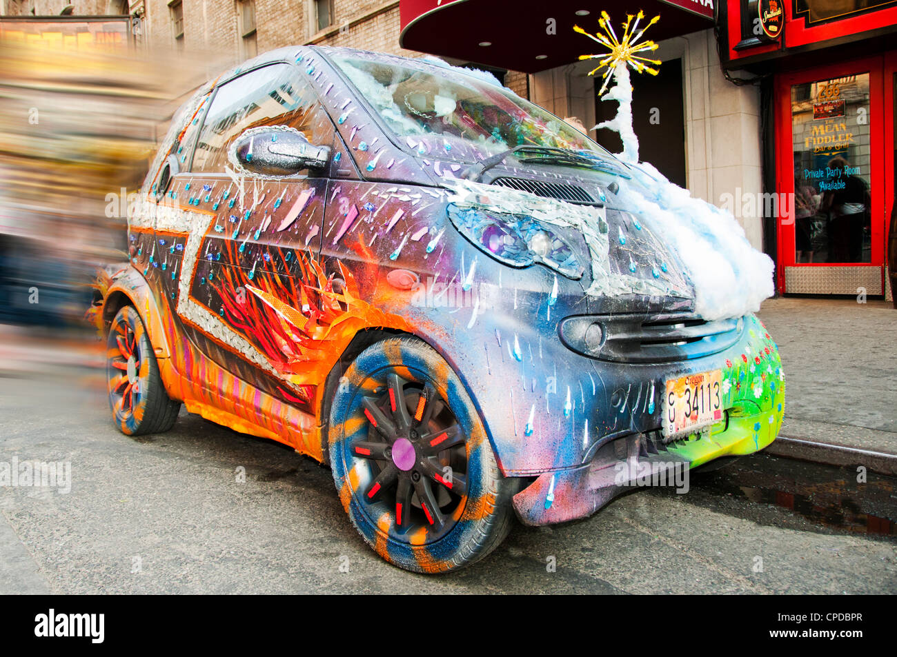 funky decorated parked car Stock Photo Alamy