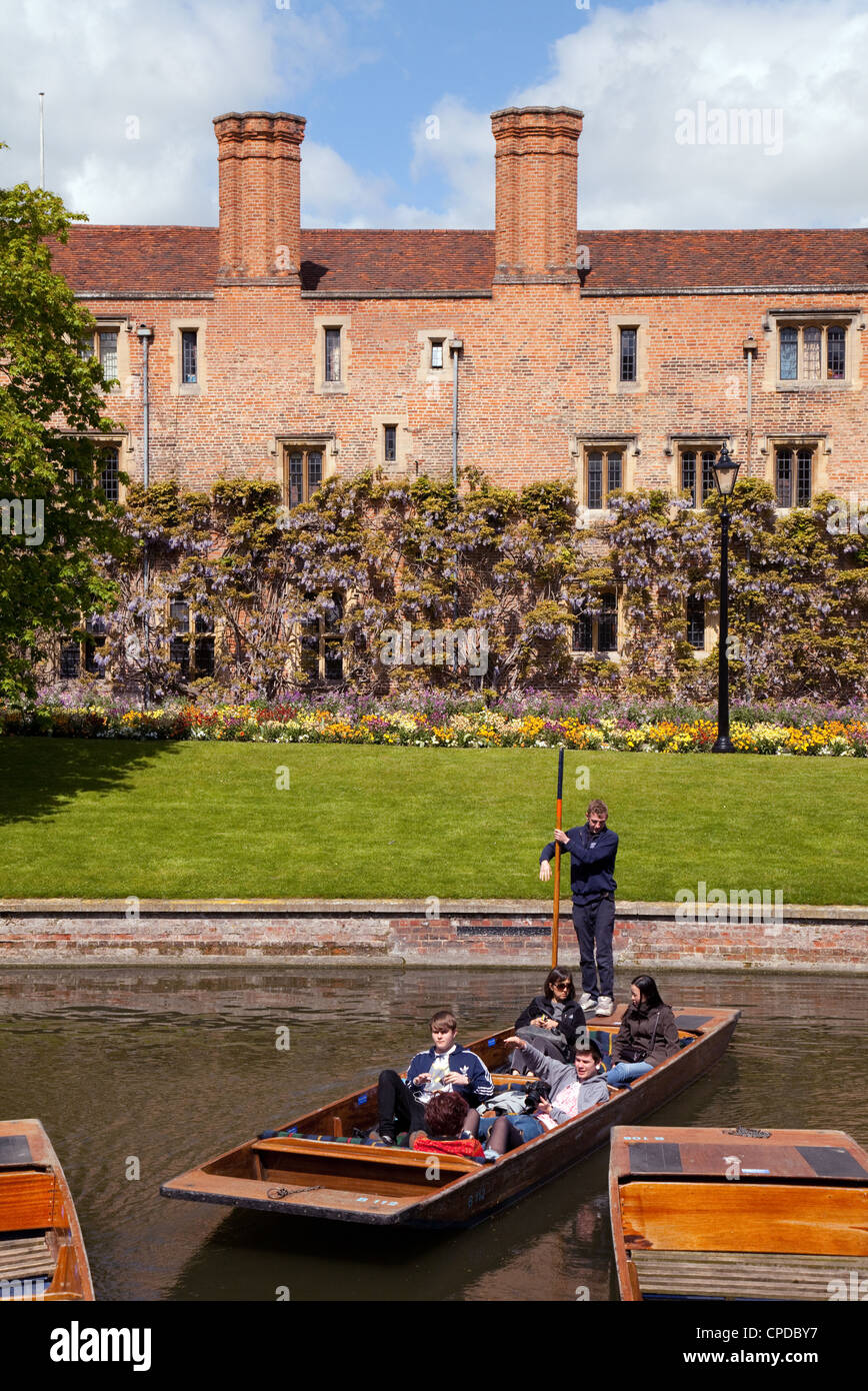 People Punting On The River Cam By Magdalene College Cambridge UK 