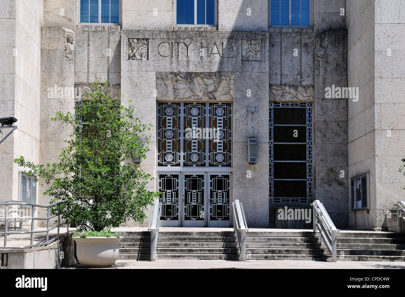 Houston City Hall front gate. Houston Texas, USA Stock Photo Alamy