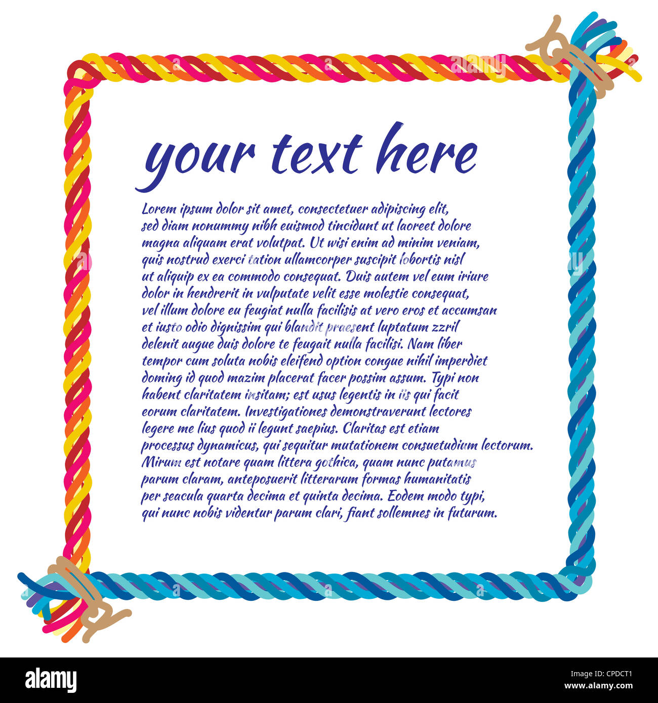 illustration of a colorful rope frame for background use Stock Photo ...
