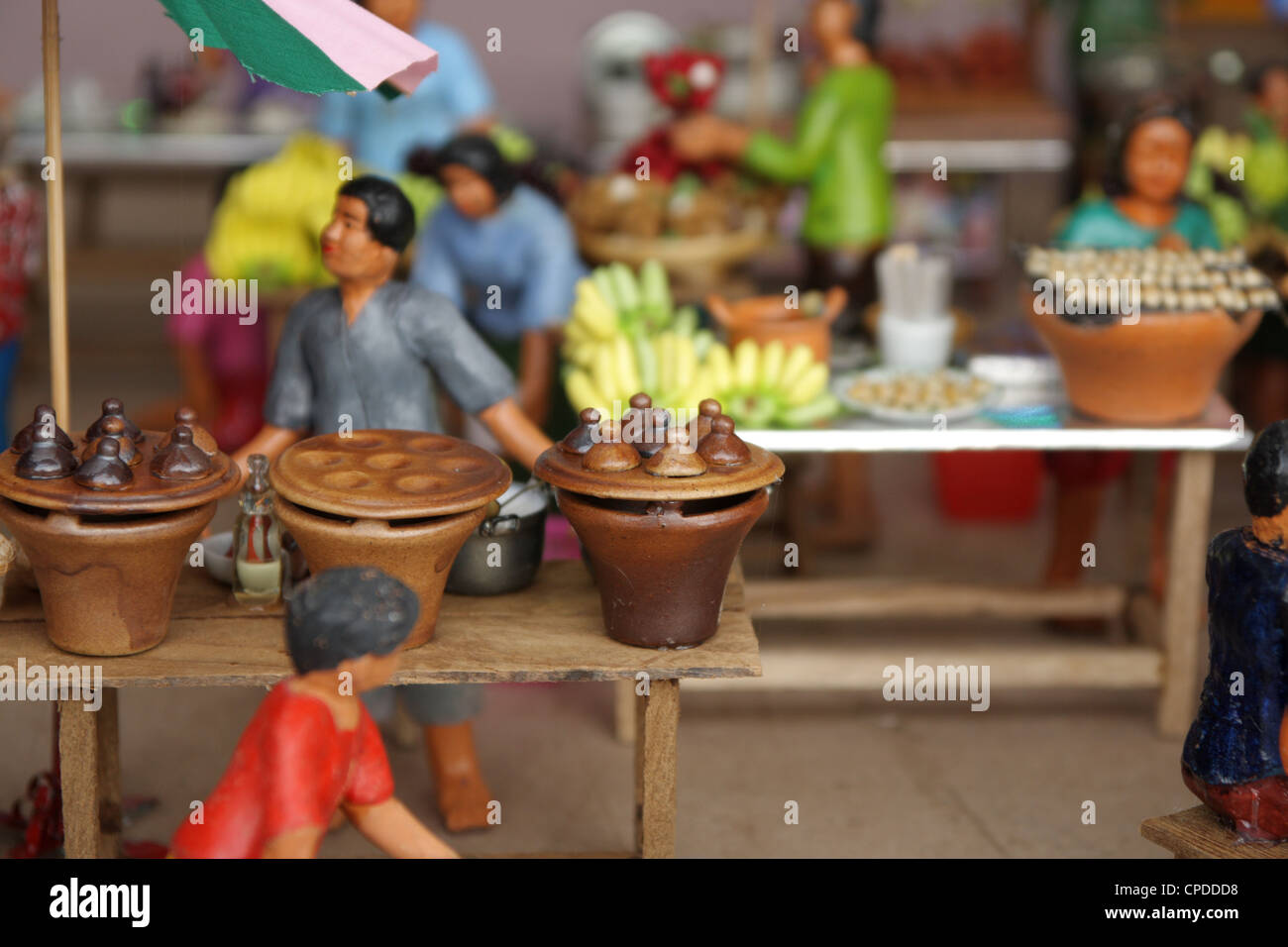 Thai traditional model , old Thai traditional market Stock Photo