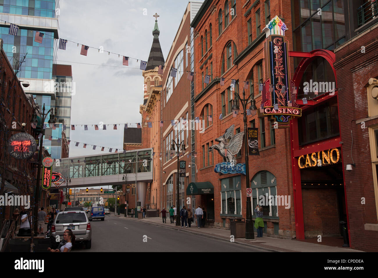 Greektown nightlife, Detroit, Michigan Stock Photo