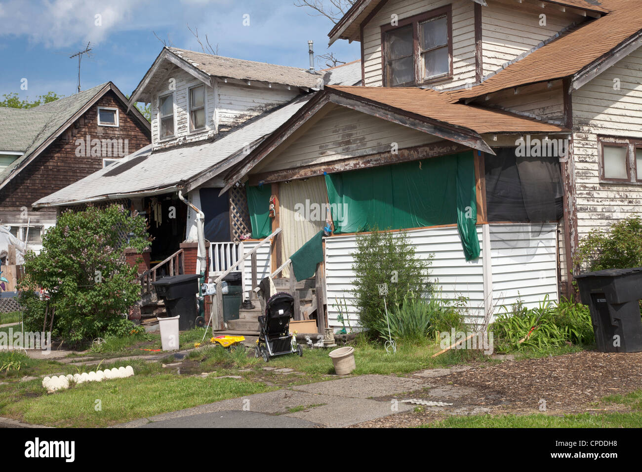 Houses of the poor, Detroit, Michigan Stock Photo