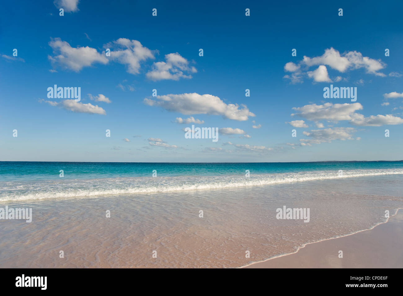 Gentle surf on Pink Sands Beach, Harbour Island, Eleuthera, The Bahamas, West Indies, Atlantic, Central America Stock Photo