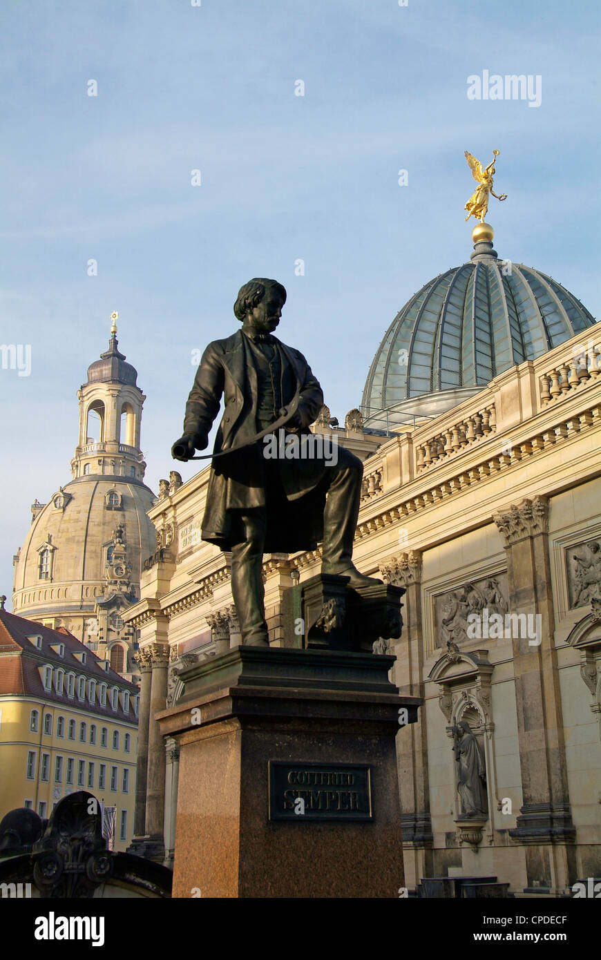 Academy of Fine Arts, Frauenkirche, Dresden, Saxony, Germany, Europe Stock Photo