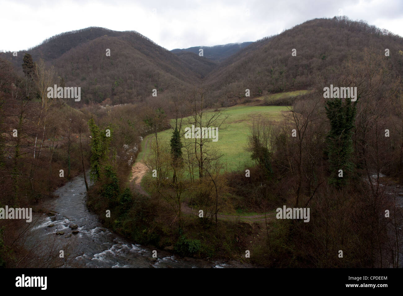 An oxbow in the Sieve River, Alta Val di Sieve Stock Photo Alamy