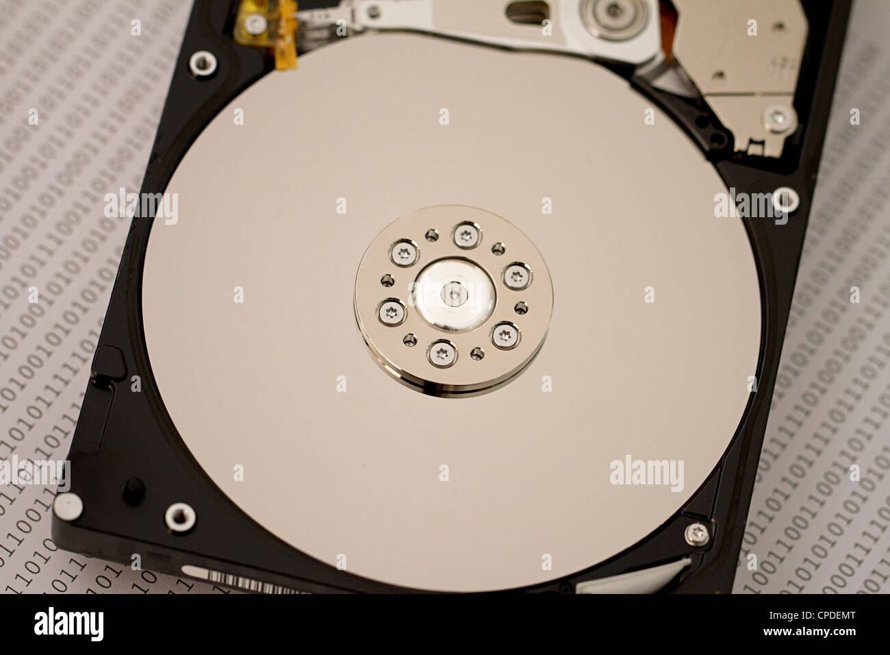 Computer hard drive HDD data on a platter Stock Photo Alamy