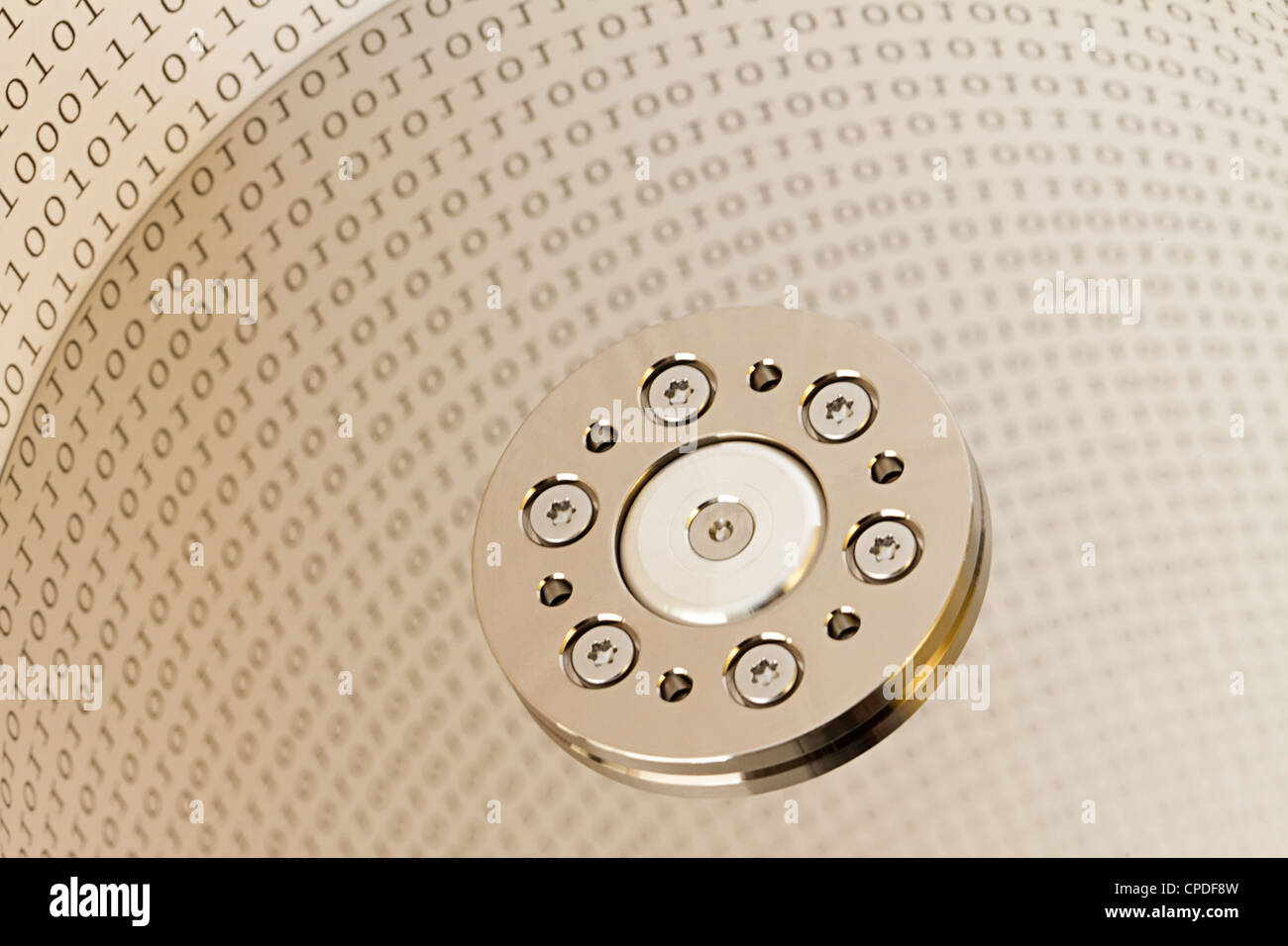 Computer hard drive HDD data on a platter Stock Photo Alamy