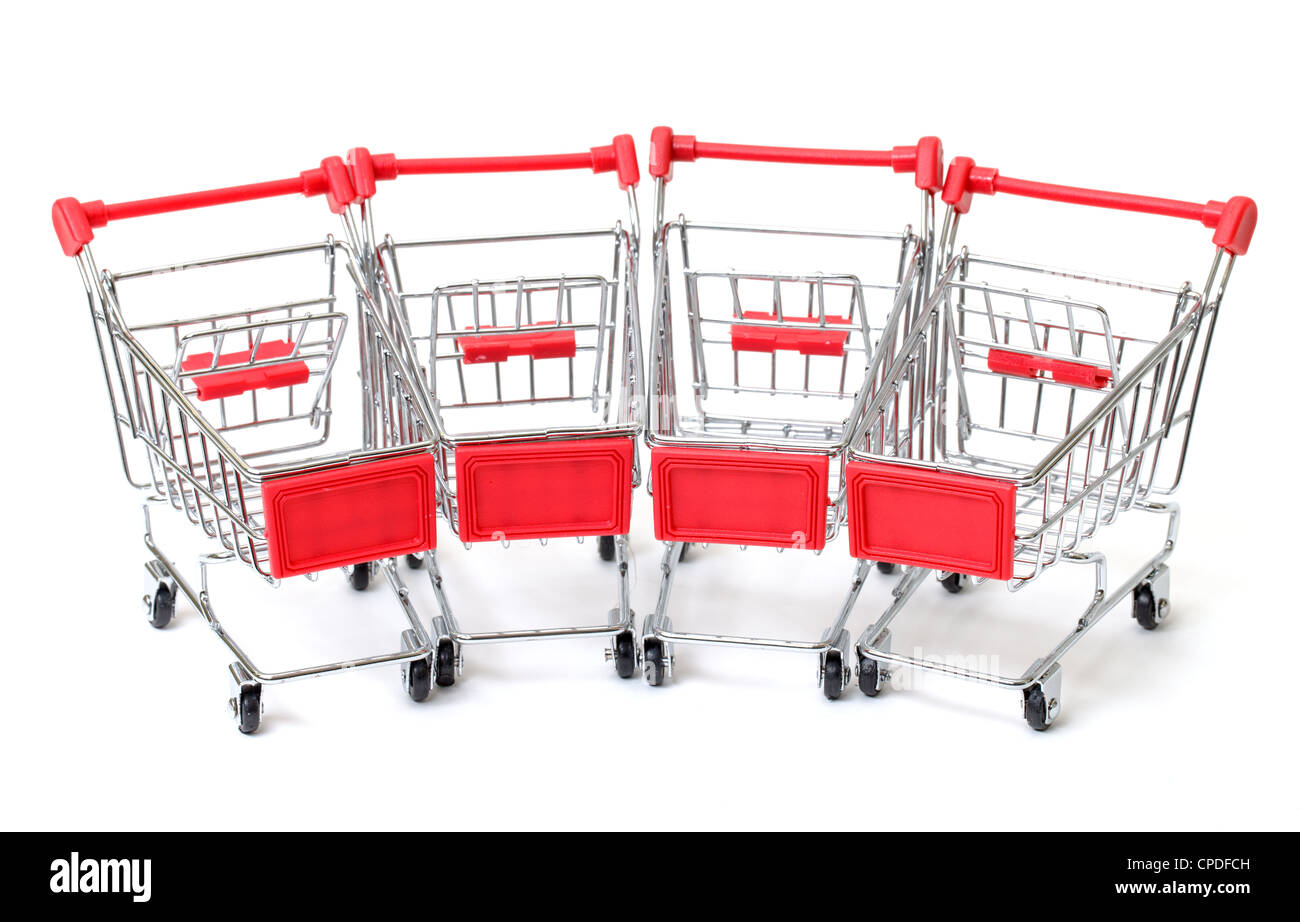 Shopping Carts isolated on white background Stock Photo - Alamy