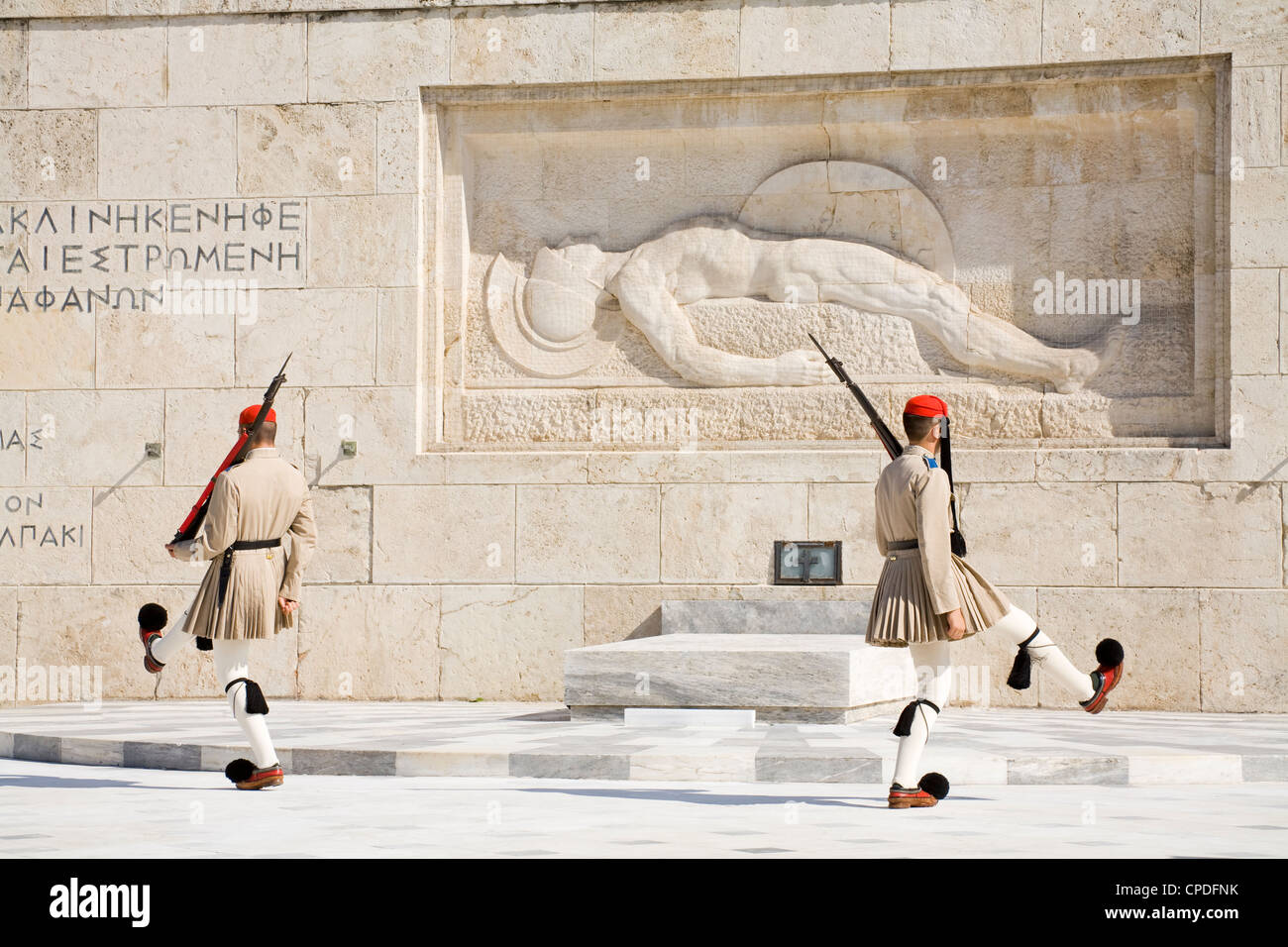 Changing of the Guard at the Tomb of the Unknown Soldier, Athens, Greece, Europe Stock Photo