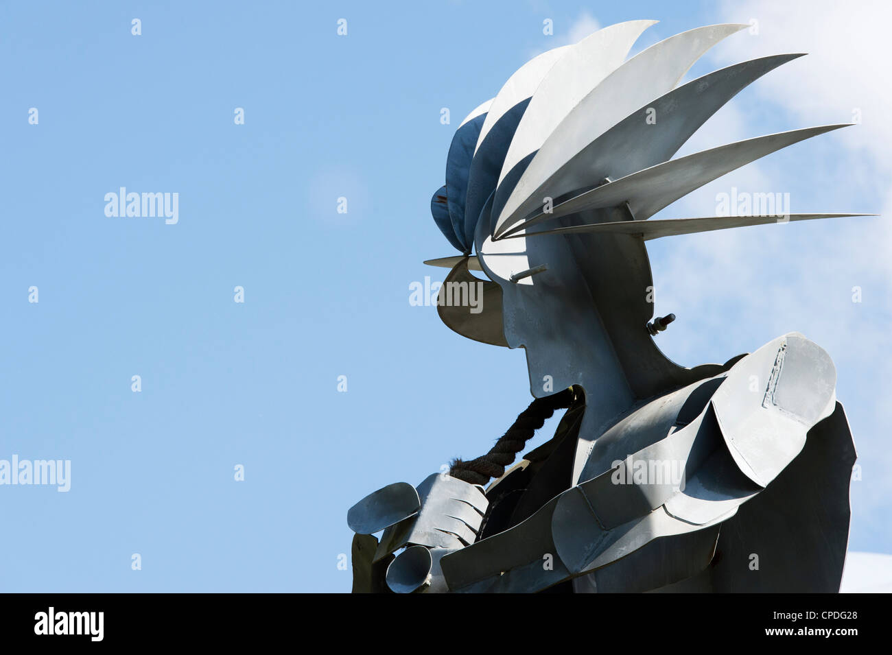 Ploughman metal sculpture, Eden project, Cornwall, England Stock Photo